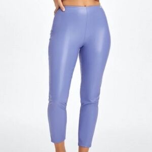 Fabletics L Purple Athleisure Side Zip Vegan Leather High-Waisted Leggings NWOT